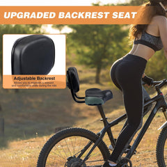 MEGHNA Fahrradsattel mit Rückenlehne und PU-Kissen Schwarz