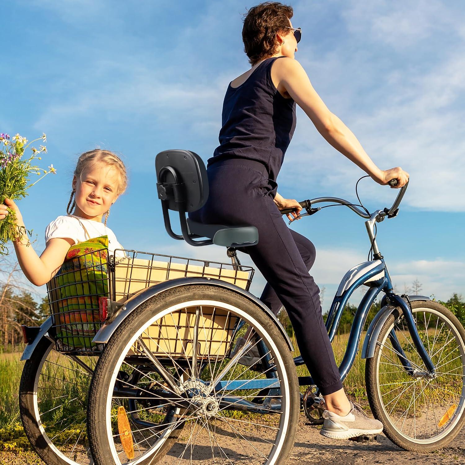 Fahrradsattel mit Rückenlehne, weich, komfortabel, verstellbare