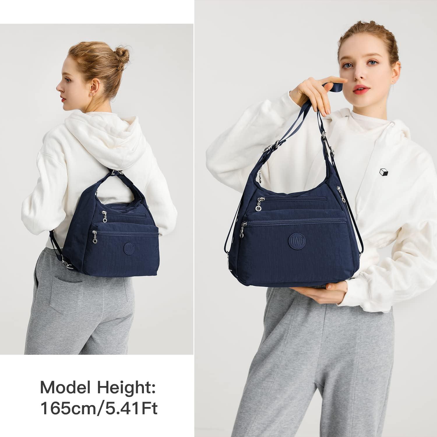 KONO Damen Rucksack Umhängetasche Nylon Anti-Diebstahl
