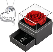 Ewige Rose Geschenkbox mit Halskette für Mama Rot