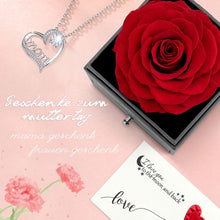 Muttertag Geschenk Ewige Rose mit Halskette in Geschenkbox