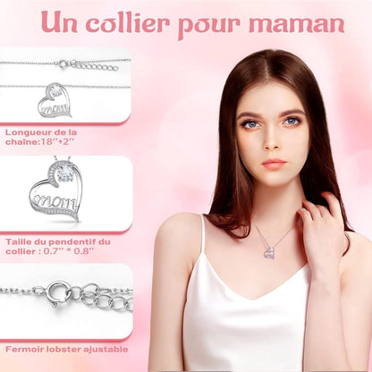 Ewige Rose Geschenk für Mama mit 925 Sterling Silber Halskette - Muttertagsgeschenk