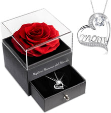 Ewige Rose Geschenkset für Mama mit 925 Silber Halskette