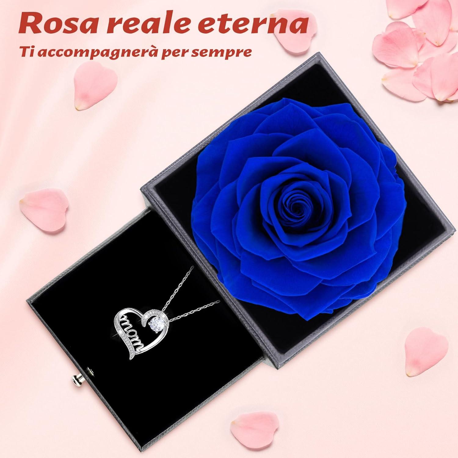 Sunia Ewige Rose Geschenk für Mama & Halskette Set 925