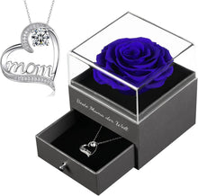 Ewige Rose Mama Geschenk mit Halskette - Blau