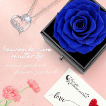 Muttertag Geschenk: Ewige Rose & Halskette Set Blau