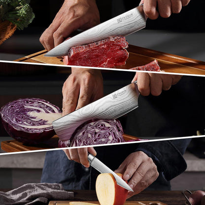 Hochwertiges Messerset 3-tlg Küchenmesser Set Carbon Klinge