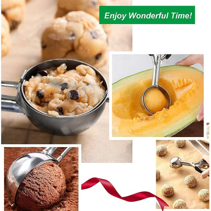 Eisportionierer Edelstahl 3er Set mit Auslöser Vielseitig