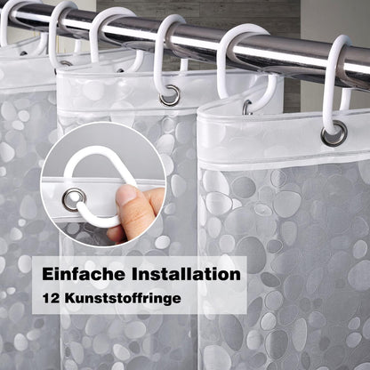 Duschvorhang 180x210cm Gewicht Magnet Transparent Eva