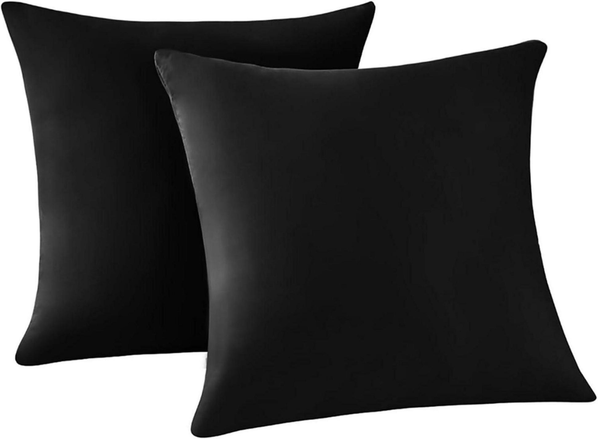 Kissenbezug 40x40 Schwarz Mikrofaser Reißverschluss 2er Set