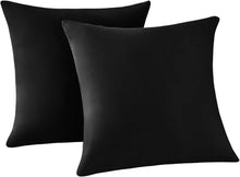 Kissenbezug 40x40 Schwarz Mikrofaser Reißverschluss 2er Set