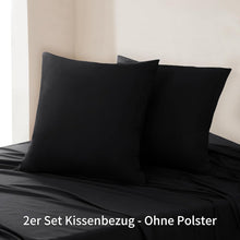 Kissenbezug 40x40 Schwarz Mikrofaser Reißverschluss 2er Set