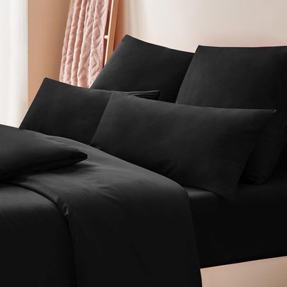 Kissenbezug 40x40 Schwarz Mikrofaser Reißverschluss 2er Set