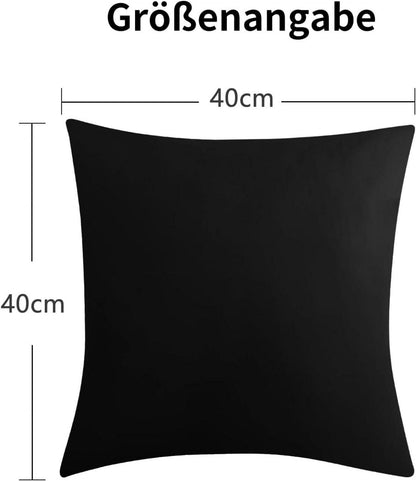 Kissenbezug 40x40 2er Set Schwarz Mikrofaser Reißverschluss