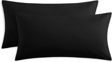 Kissenbezug 40x80 Schwarz Mikrofaser Reißverschluss Doppelpack