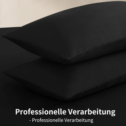 Kissenbezug 40x80 Schwarz Mikrofaser Reißverschluss Doppelpack