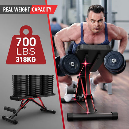 JOROTO Verstellbare Hantelbank 318 kg Belastung Flach
