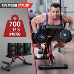 JOROTO Verstellbare Hantelbank 318 kg Belastung Flach