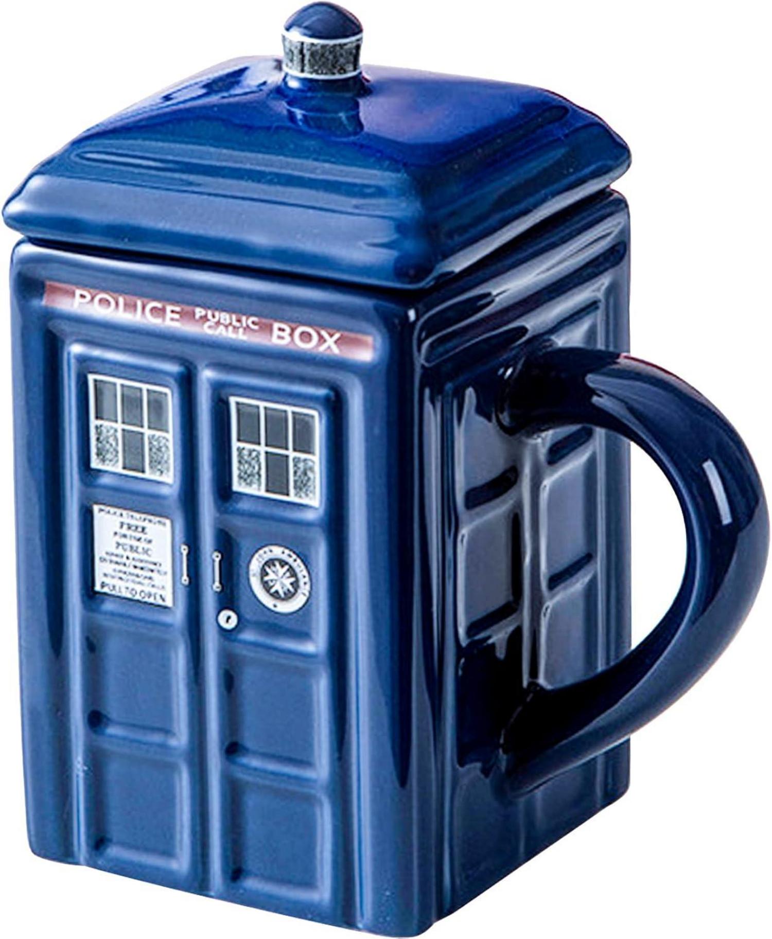 Doctor Who Tasse Tardis mit Deckel Keramikbecher 450ml