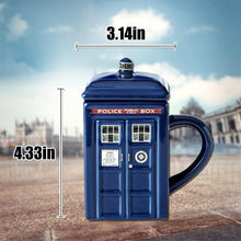 Doctor Who Tasse Tardis mit Deckel, Keramik Kaffeetasse