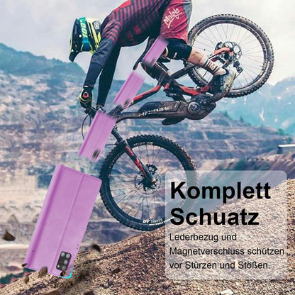 Hülle für Samsung Galaxy A51 Leder Flip-Case mit Kartenfach & Ständer