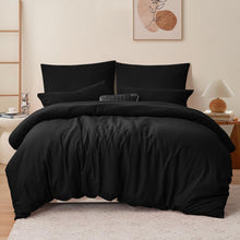Bettwäsche Set Schwarz Mikrofaser 200x200 Weich Bügelfrei