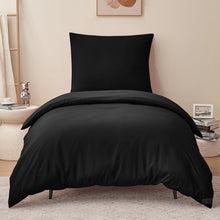 Schwarze Bettwäsche Set 155x220 Mikrofaser Weich Bügelfrei
