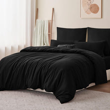 Bettwäsche 200x220 Schwarz 3teilig Mikrofaser Reißverschluss