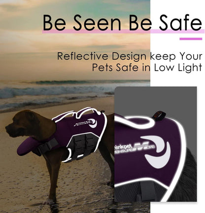 Hund Schwimmweste Rettungsweste Reflektierend Lifesaver Auftrieb Lila M