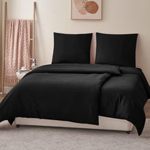 Bettwäsche Set 135x200 Schwarz Mikrofaser 4-teilig