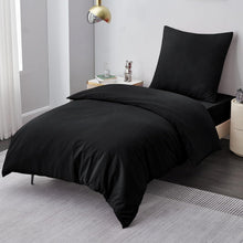 Bettwäsche 155x220 Schwarz Mikrofaser Reißverschluss weich