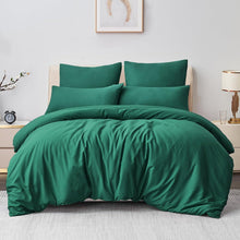 Bettwäsche-Set Mikrofaser 220x240cm 3-teilig Grün mit Reißverschluss