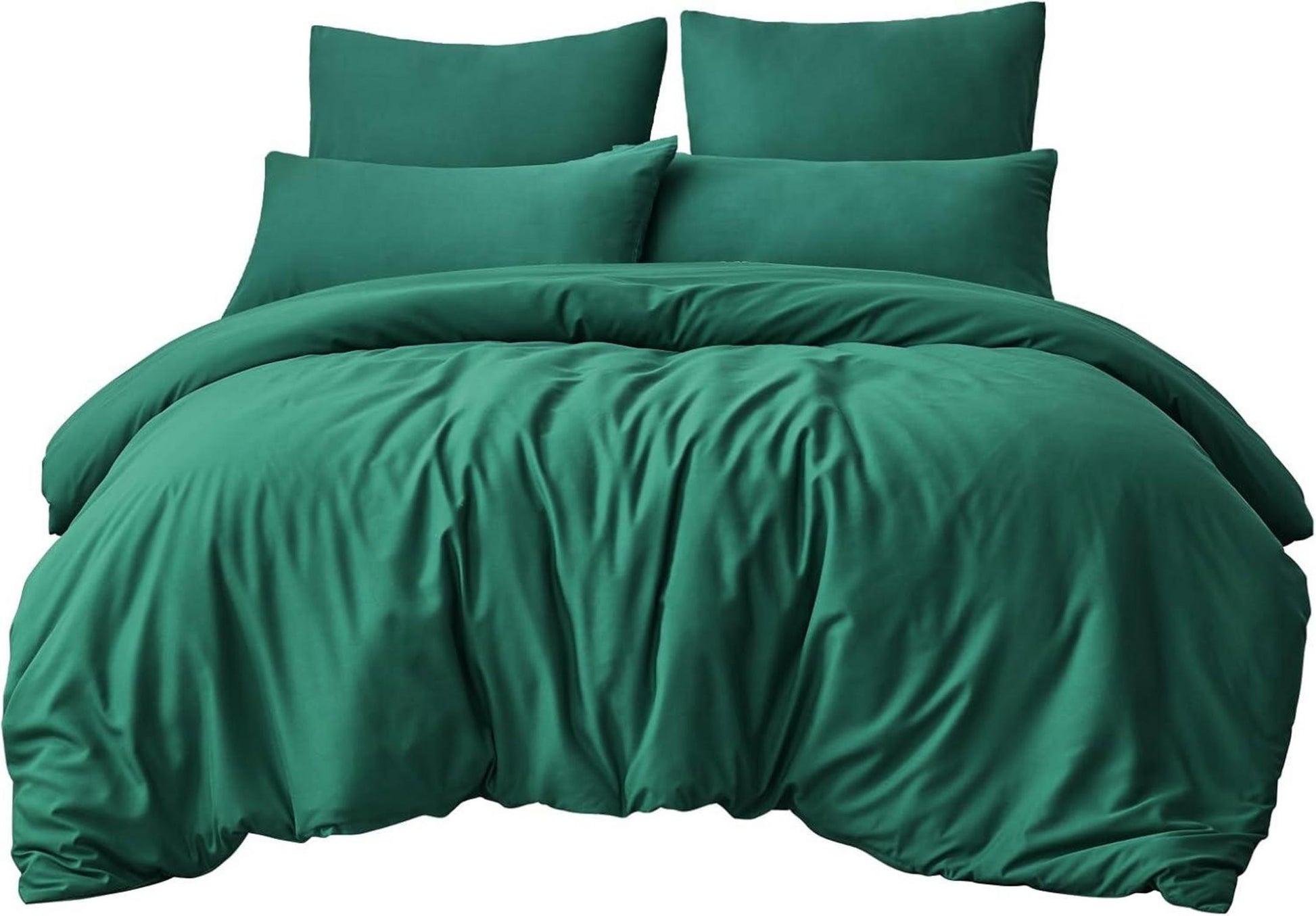 Bettwäsche 220x240cm 3tlg Grün Mikrofaser Set mit Reißverschluss