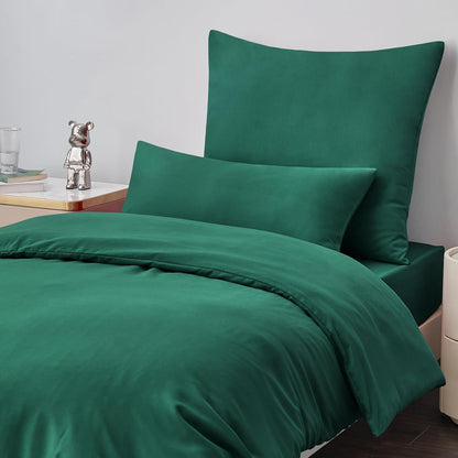 Bettwäsche-Set Mikrofaser mit Reißverschluss, grün 155x220cm