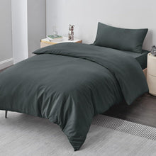 Bettwäsche Set 155x220 Grau Mikrofaser Reißverschluss 2tlg