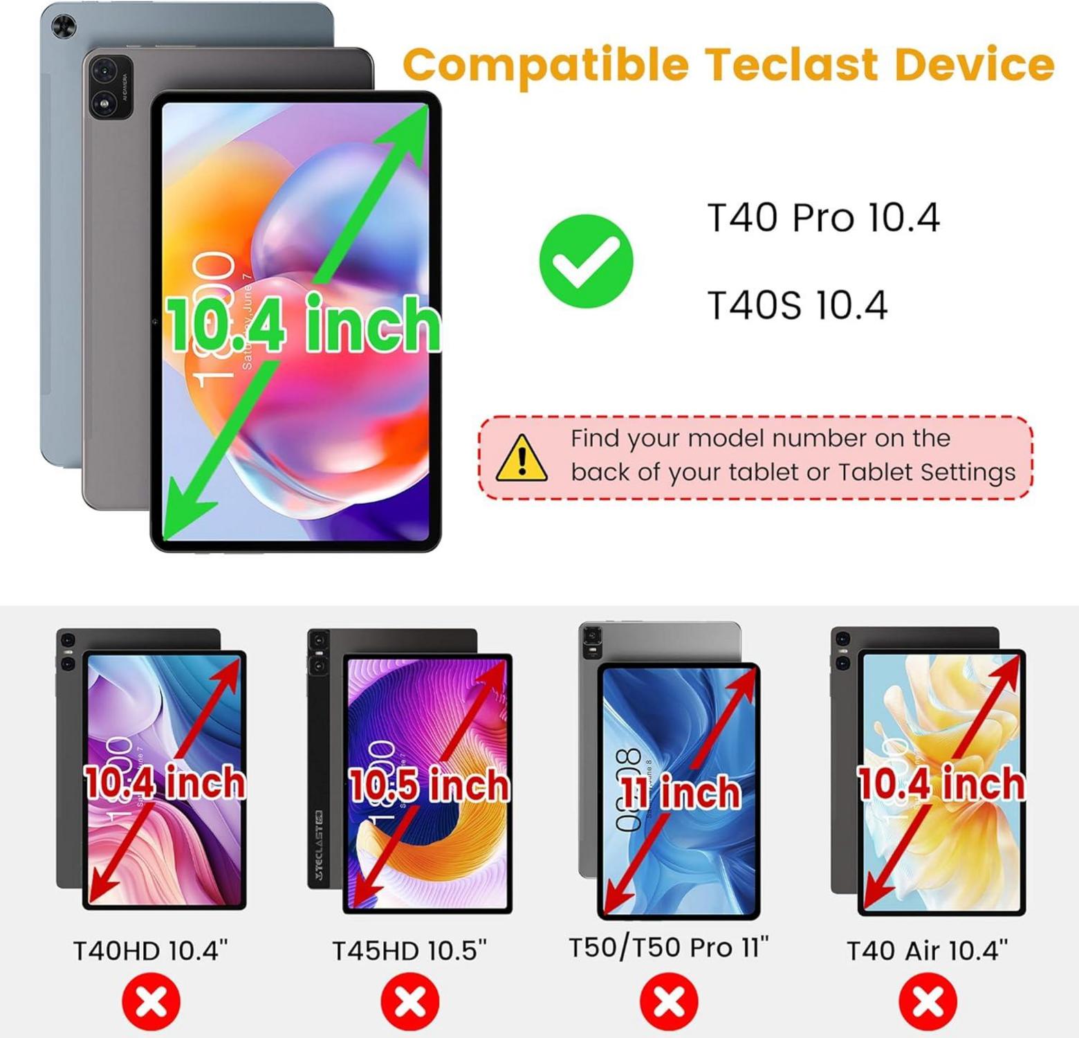 TECLAST T40 Pro/T40S 10.4 Zoll PU Leder Hülle mit Ständer