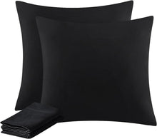 Kissenbezug Set Schwarz 80x80 Mikrofaser 2er Pack mit Reißverschluss