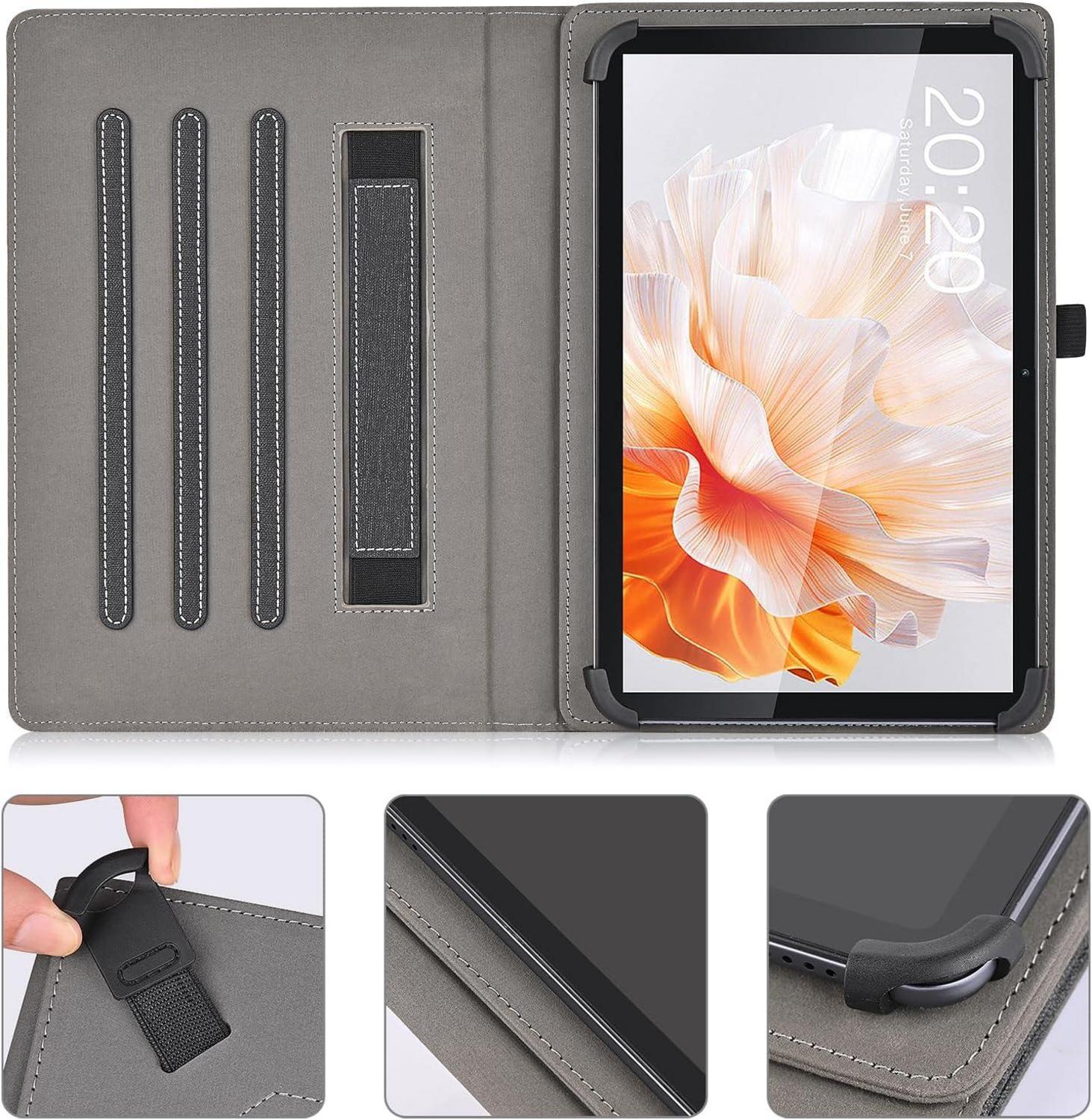 Drehbare Tablet-Hülle 10-11 Zoll PU-Leder Schwarz Ständer & Organizer