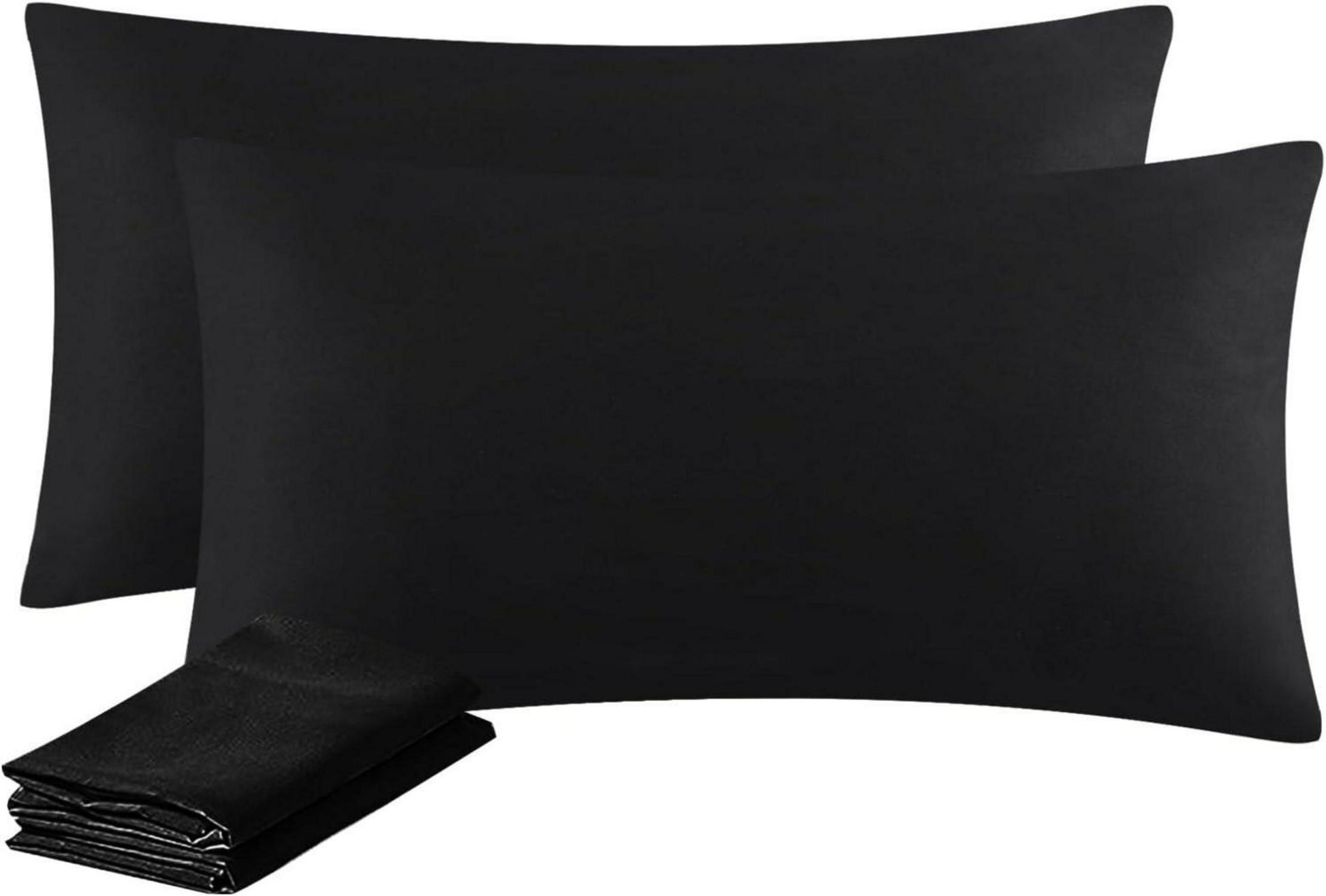 Kissenbezug Set Schwarz Mikrofaser Reißverschluss 40x80 cm