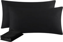 Kissenbezug Set Schwarz Mikrofaser Reißverschluss 40x80 cm