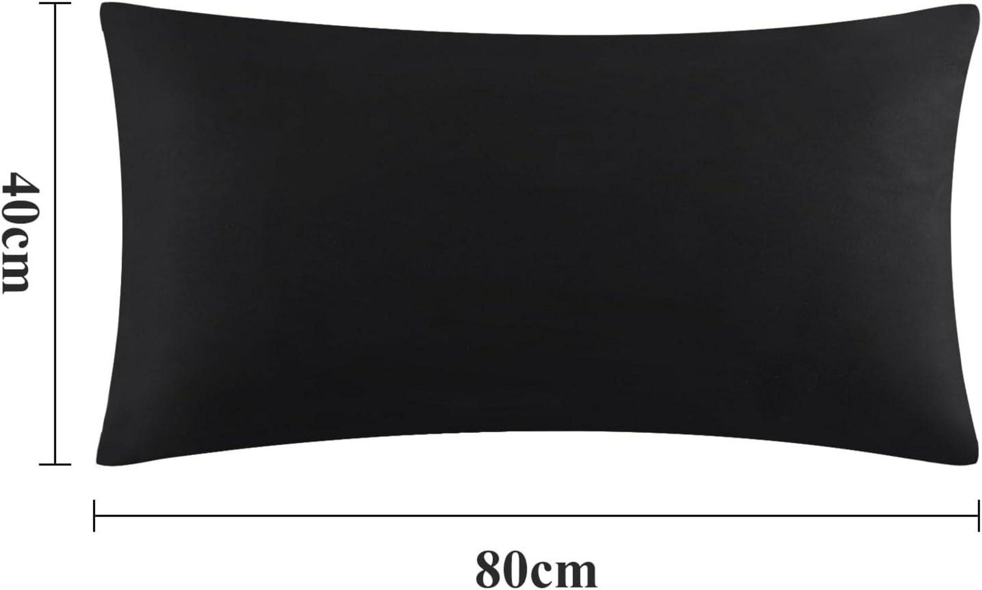 2er Set Kissenbezug 40x80 Schwarz Mikrofaser mit Reißverschluss