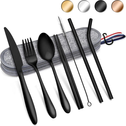 Herogo Reisebesteck Set Camping Besteck Edelstahl Utensilien
