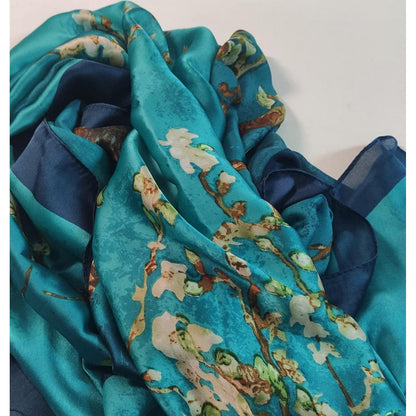 Seidenschal Damen Elegant mit Muster, Maschinenwaschbar