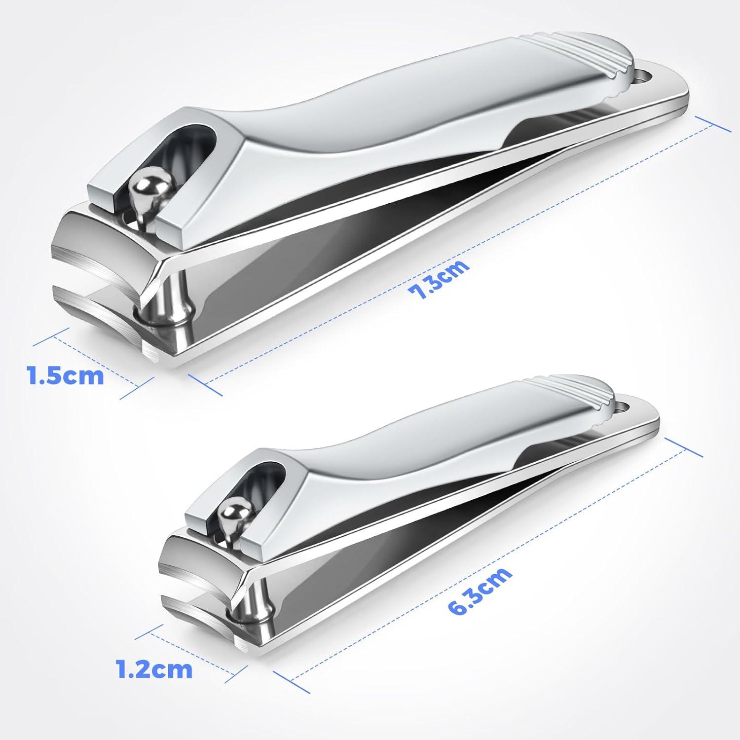 Nagelknipser Nagelfeile Edelstahl Clipper Scharf für Damen Herren 2pcs