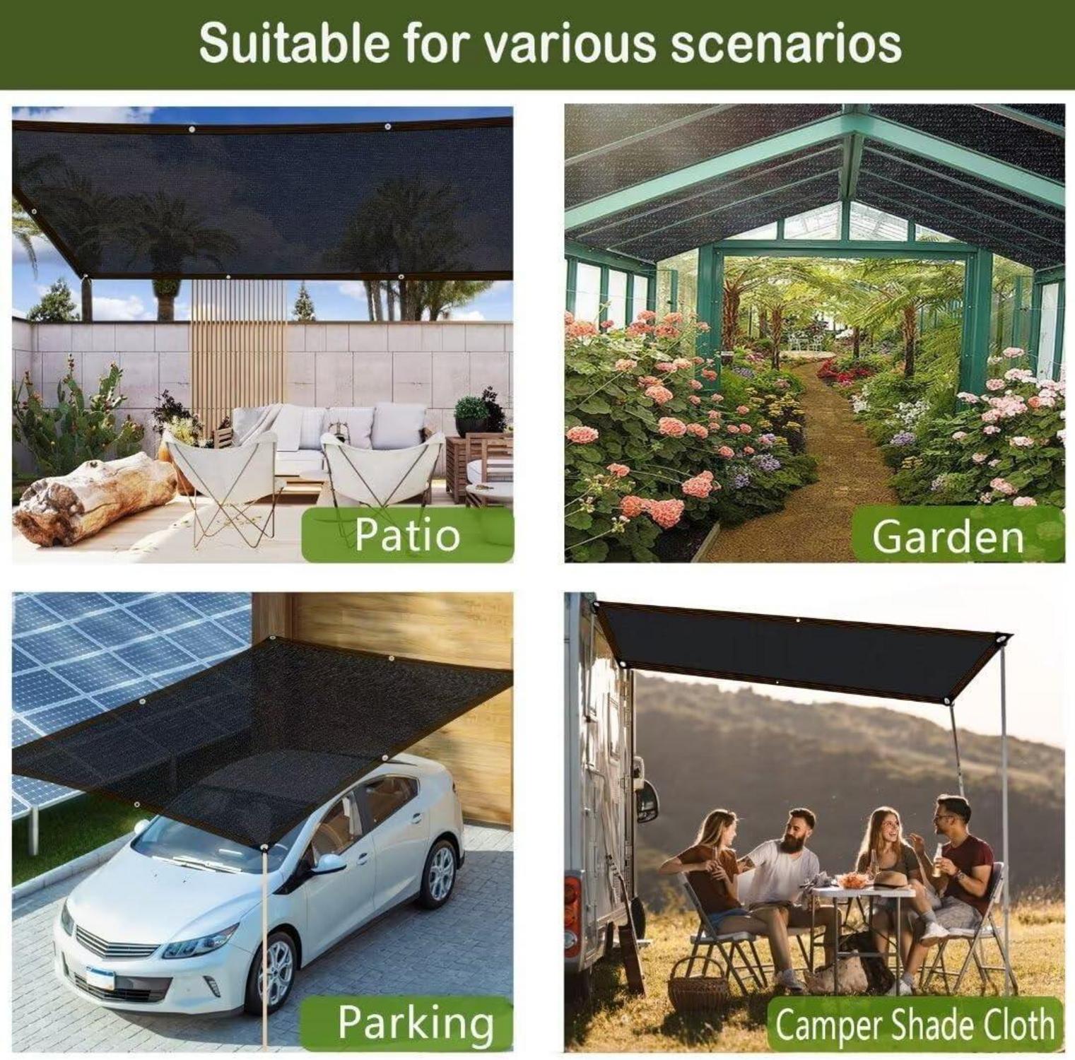 Sonnensegel Balkon Schattennetz UV-Schutz 2x2m Schwarz atmungsaktiv