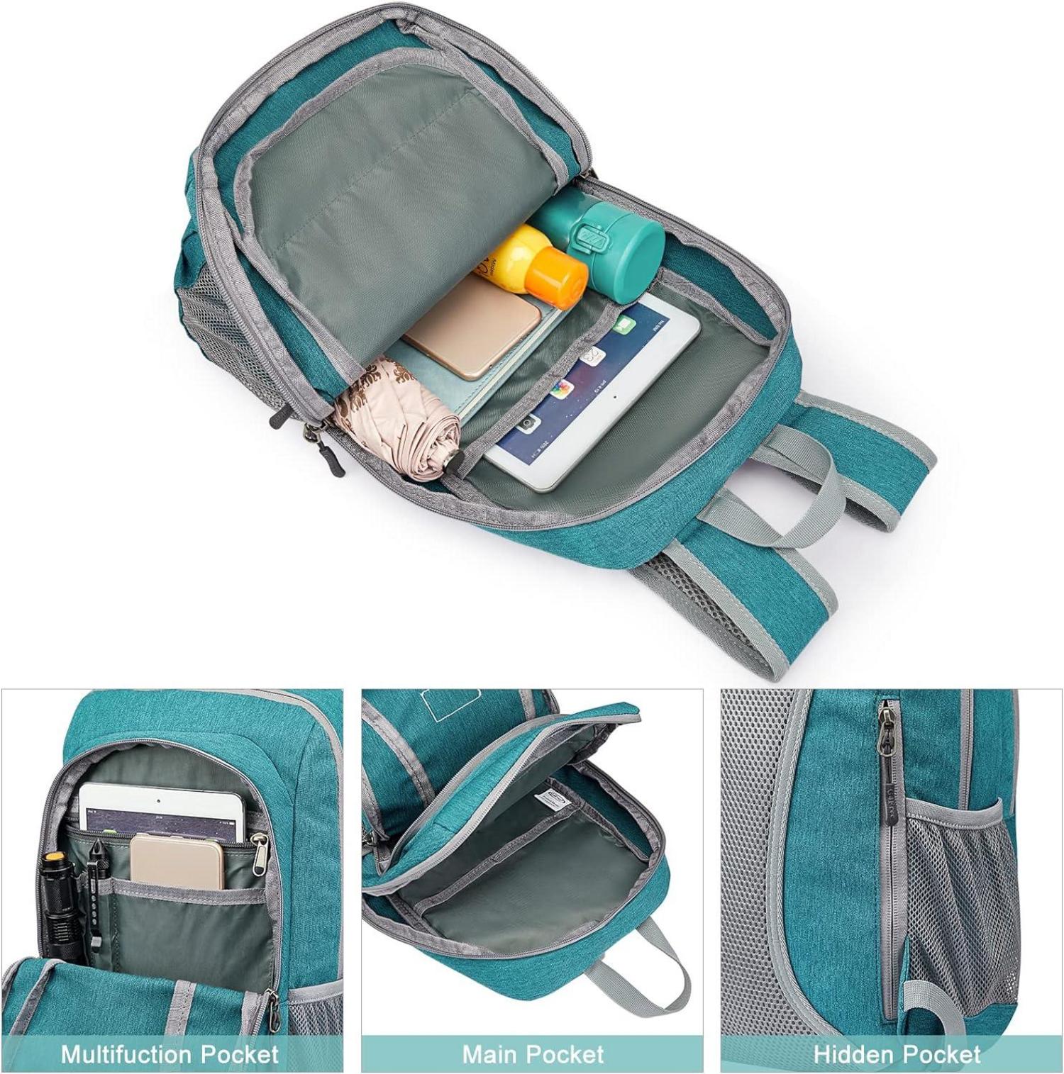 G4Free 10L Mini Daypack Wanderrucksack Kinder Erwachsene Blau Grün