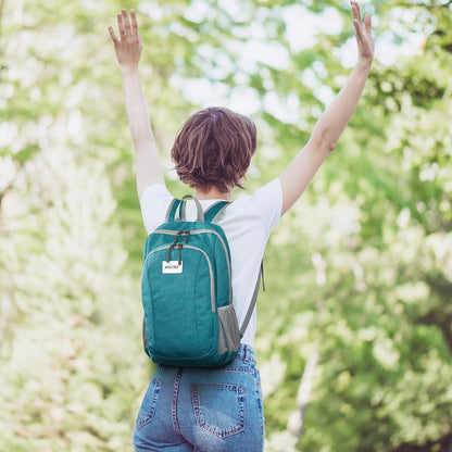 10L Kleiner Rucksack Mini Daypack Wanderrucksack Tagesrucksack Blau Grün