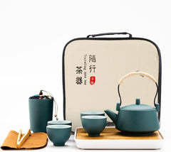 Japanisches Tee Set mit Teekanne, Teetassen, Tee-Tablett & mehr