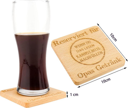 Lustige Holz Untersetzer Opa Geschenk Geburtstag Vatertag