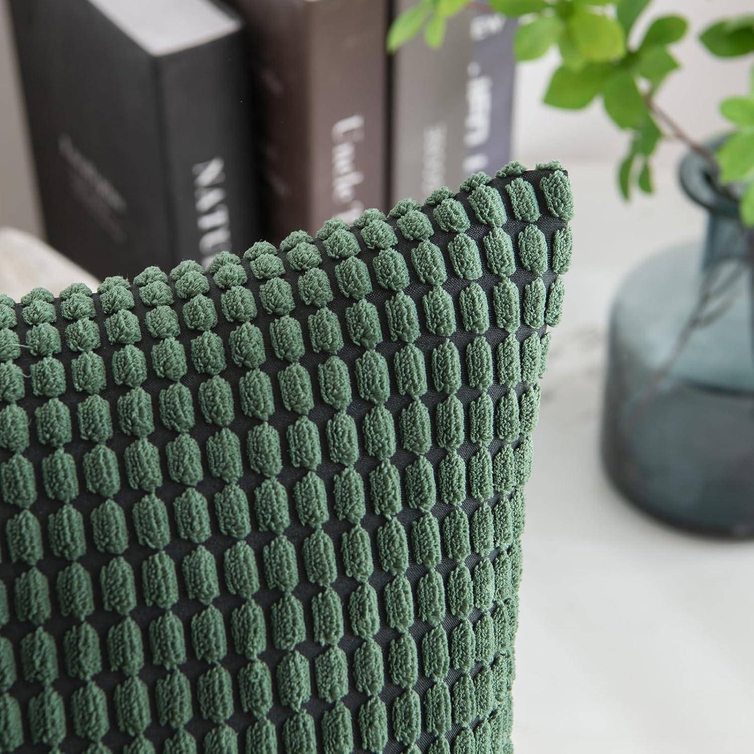 Dekokissenbezüge Samt - Set mit 2 Zierkissenhüllen 40x40cm Dunkelgrün